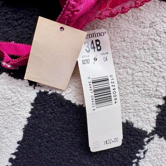 NWT Valentino Intimo Burgundy Satin Lace Bra 34B - Picture 7 of 7